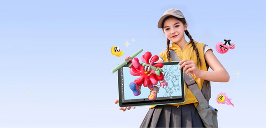 ugee ArtPlay Pad creative pad for youth with 2D-to-3D creative toolbox, 12 inch eye-care display and 16K EMR stylus